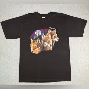 Vintage Taos New Mexico Wolf Graphic Heavyweight T Shirt US Men’s Size Large